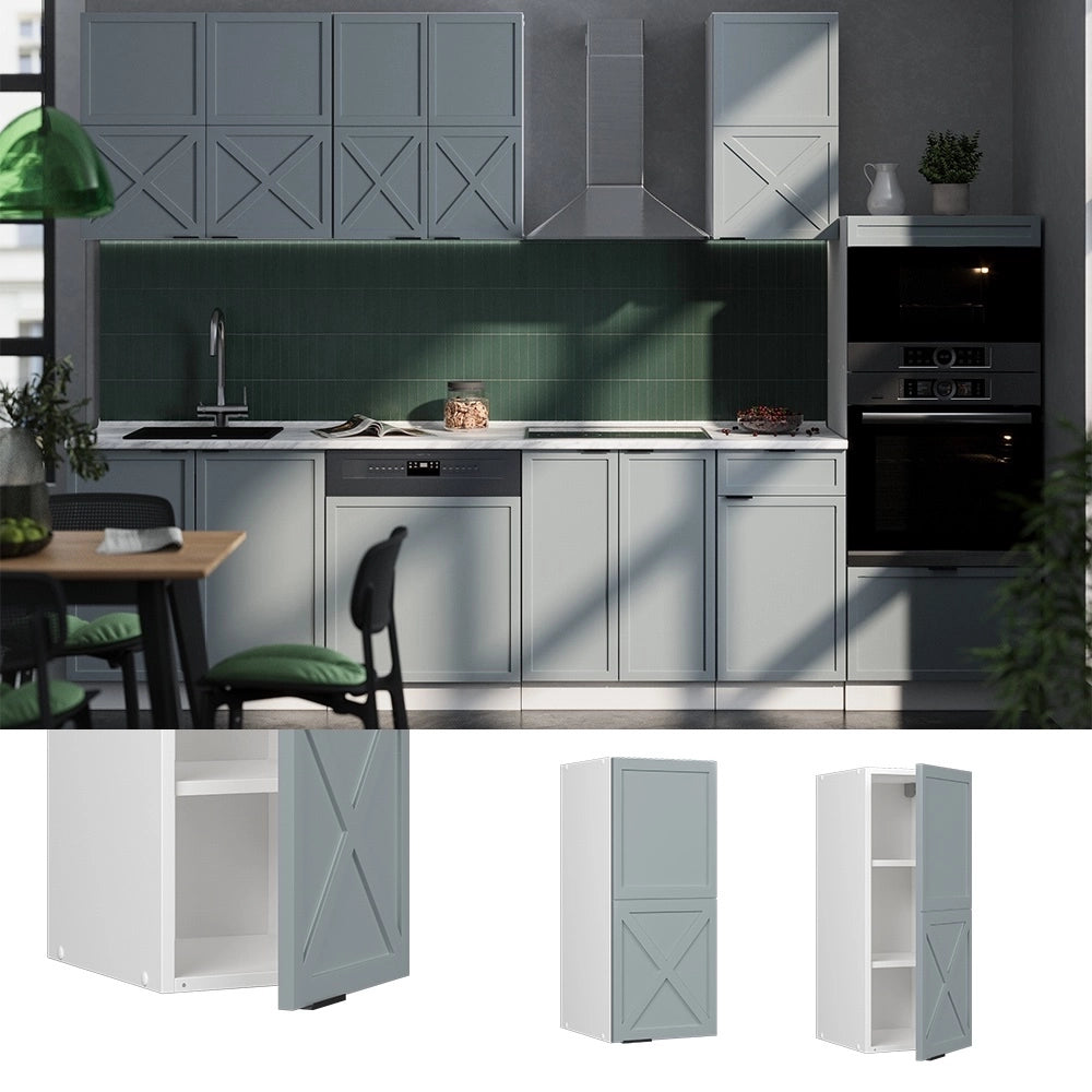 Pensile da cucina Fame-Line Blu-grigio chiaro/Bianco 30 cm Vicco
