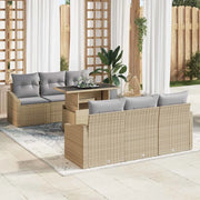 Set Divano da Giardino 7 pcs Beige Poly Rattan 3357663