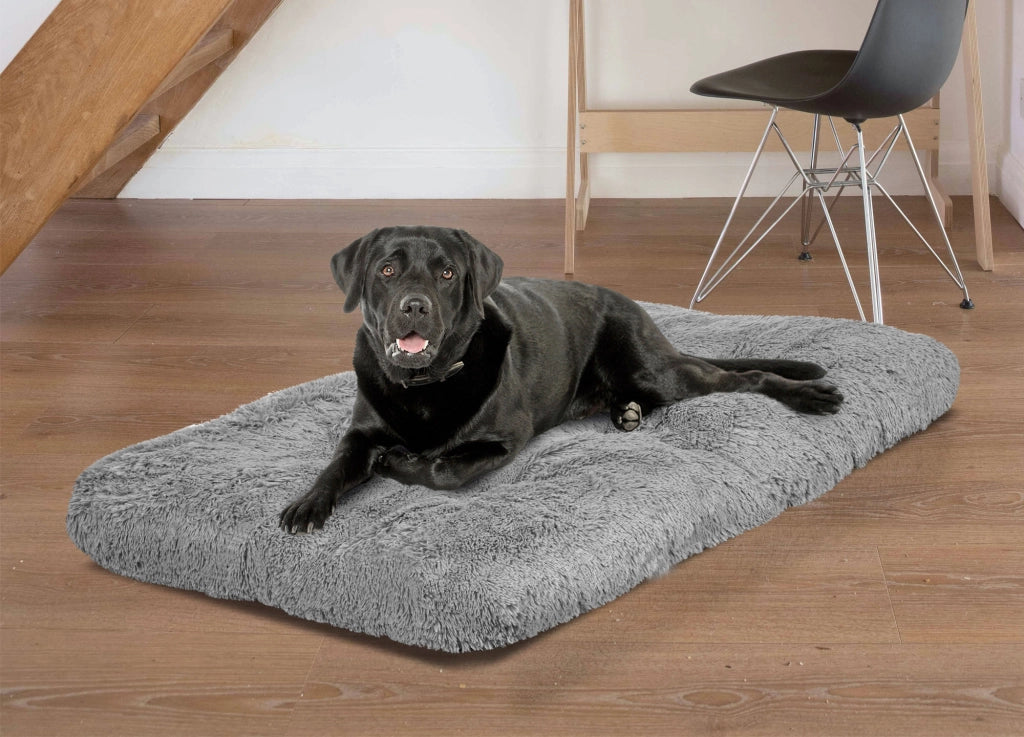 AIO FACTORY 130x90 cm Cuscino per cuccia per cani Shaggy Grigio chiaro Impermeabile