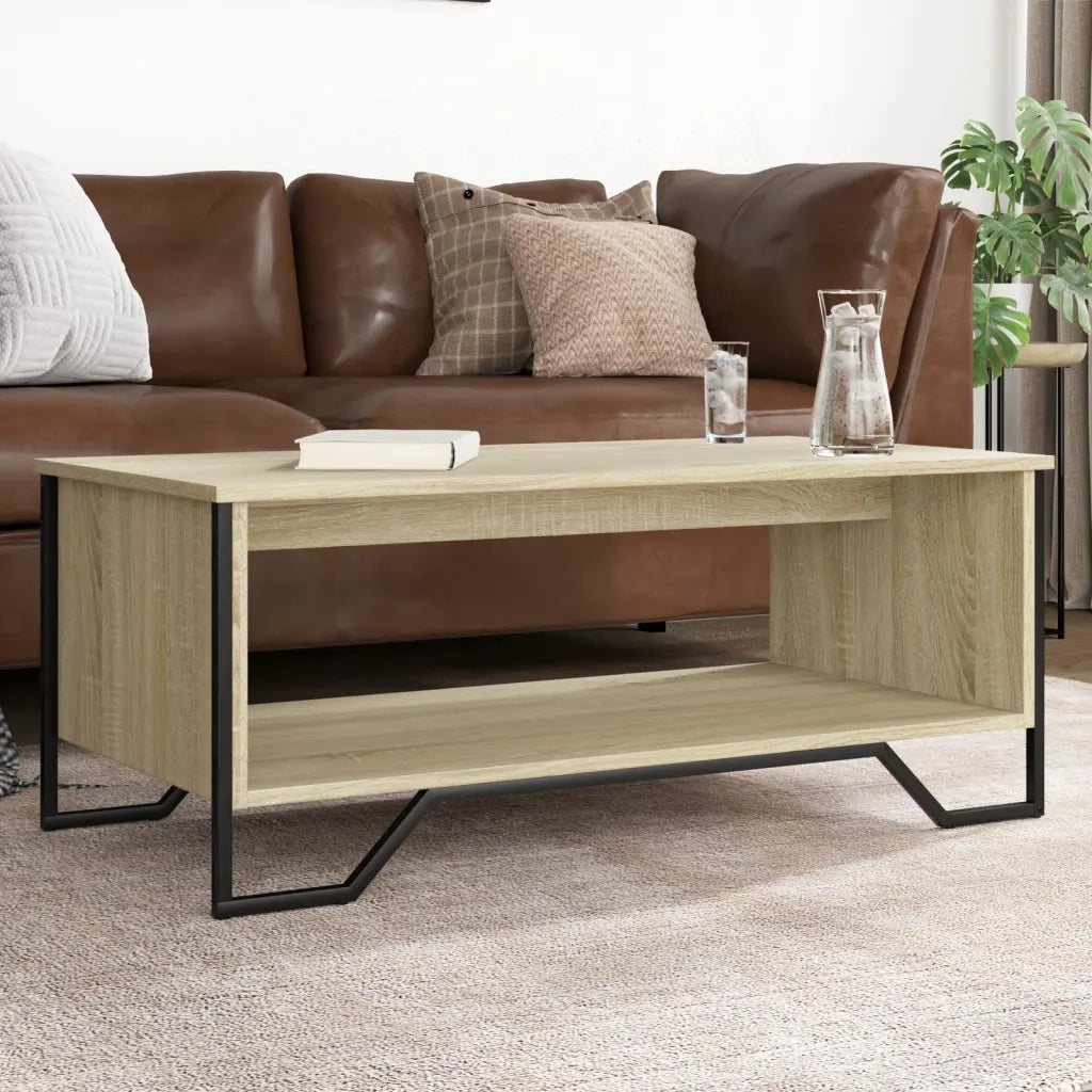 Tavolino da Salotto-Tavolino da soggiorno-Tavolo Rovere Sonoma 100x51x40cm Legno Multistrato 389214
