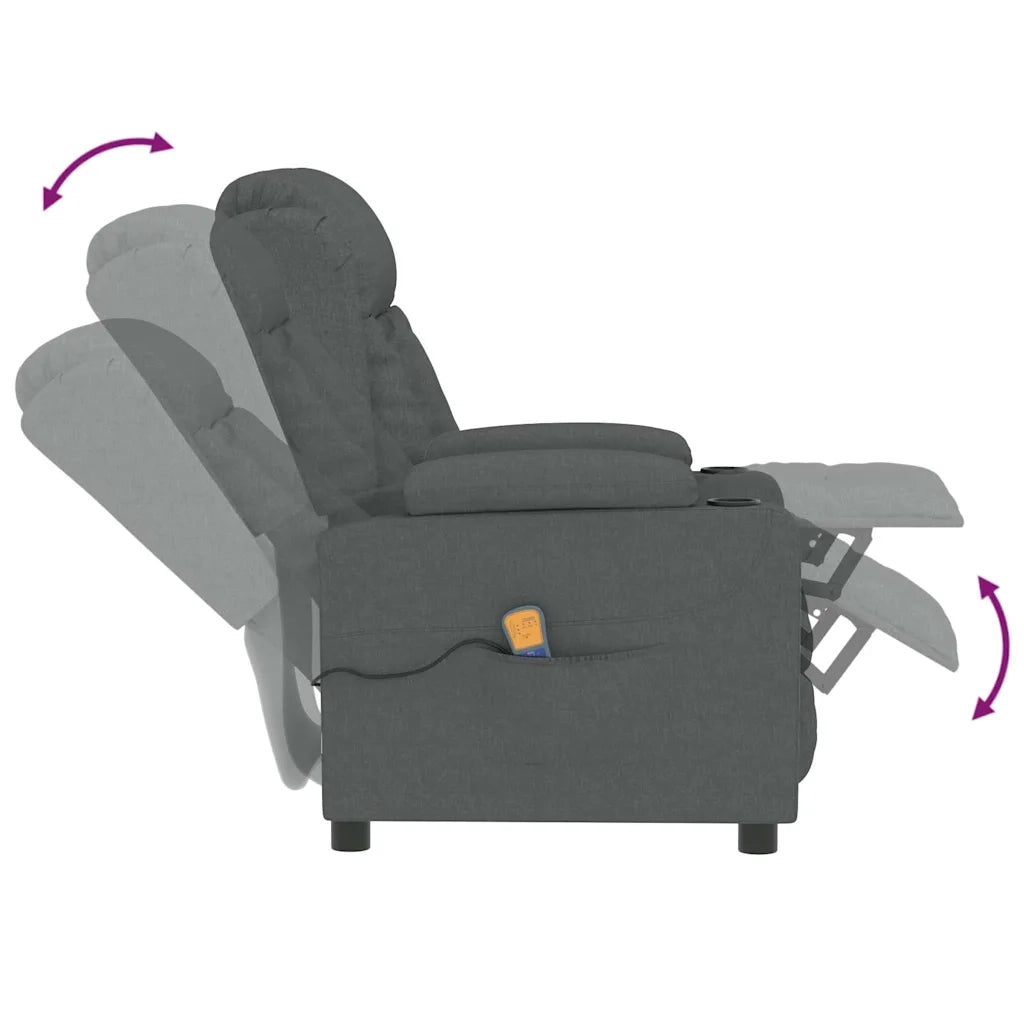 Divano Sedia-Poltrona Massaggiante Grigio Scuro in Tessuto 646031
