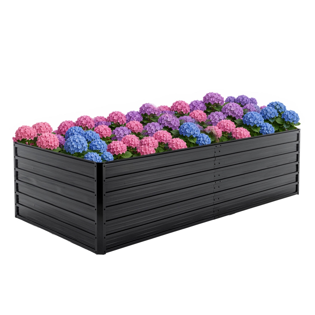 Fioriera Rialzata in Metallo ¨C MINIMAL ¨C 219x112x64 cm, Acciaio, Nero