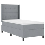 Letto singolo | Letto per adulti | Letto a Sorgente LED Grigio chiaro 80 x 200 cm Tessuto