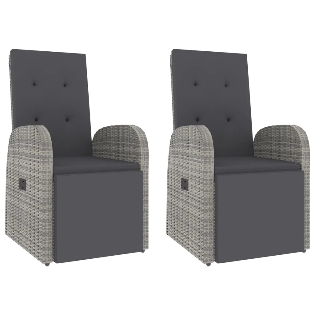 Set di mobili da giardino mobili da esterno Set di mobili da 3 pezzi in polyrattan grigio e acacia 02_0014202