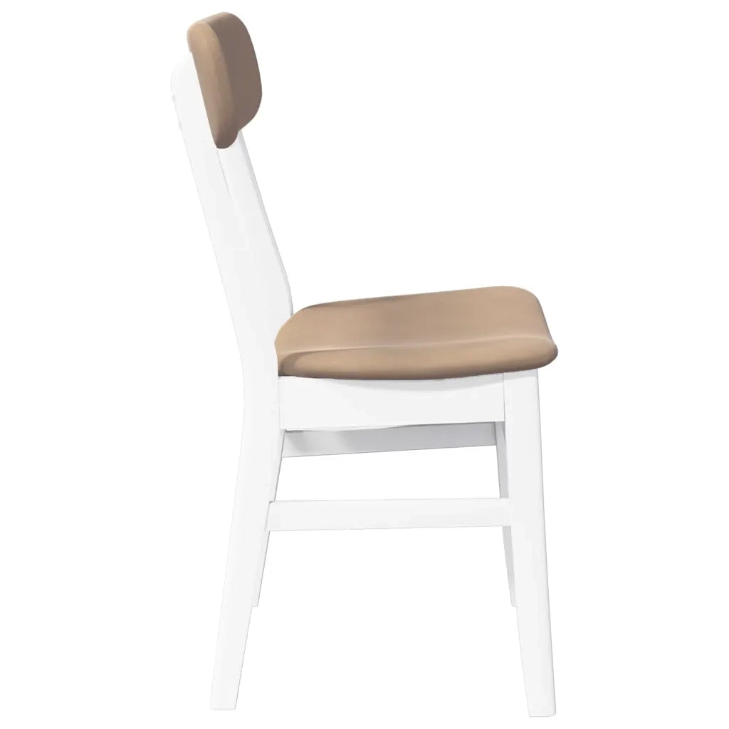 Sedie da Pranzo con Cuscini 2 pz Bianco Legno Massello di Hevea 4102442