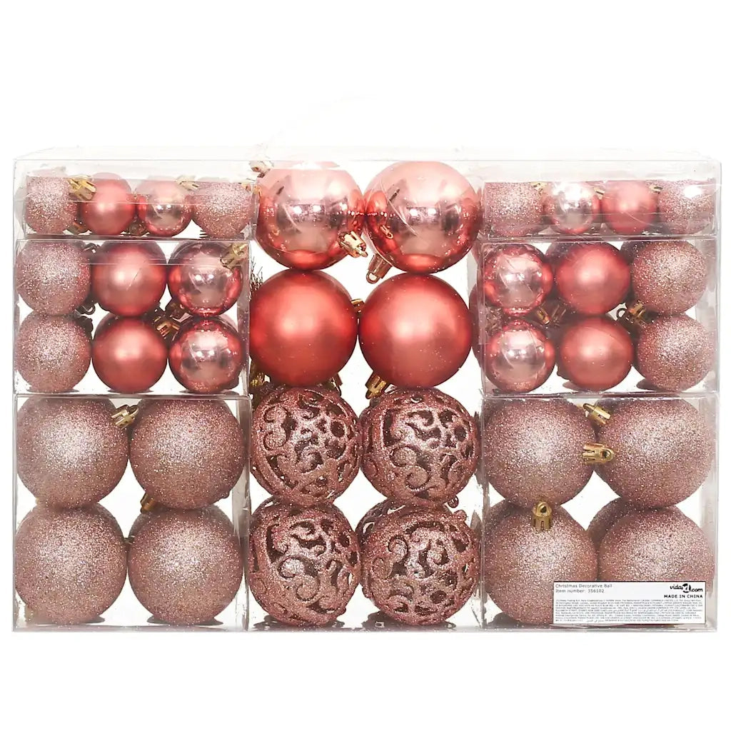 Palline di Natale 100 pz Rosa e Rosato 3 / 4 / 6 cm 356102