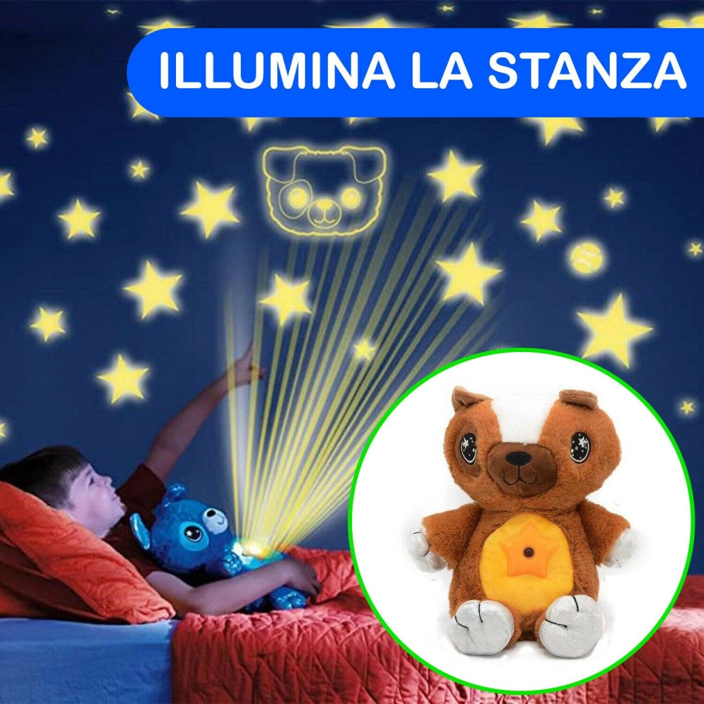 Trade Shop - Orsacchiotto Di Peluche Con Proiettore Stelle Luce Per Cameretta Cielo Stellato -