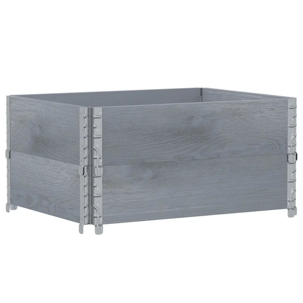 Paretali per Pallet 2pz Grigi 80x60cm in Legno Massello di Pino 4010270