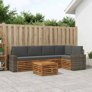 Set di divani da esterno 6 pz Naturale e Antracite Poliestere 3384398