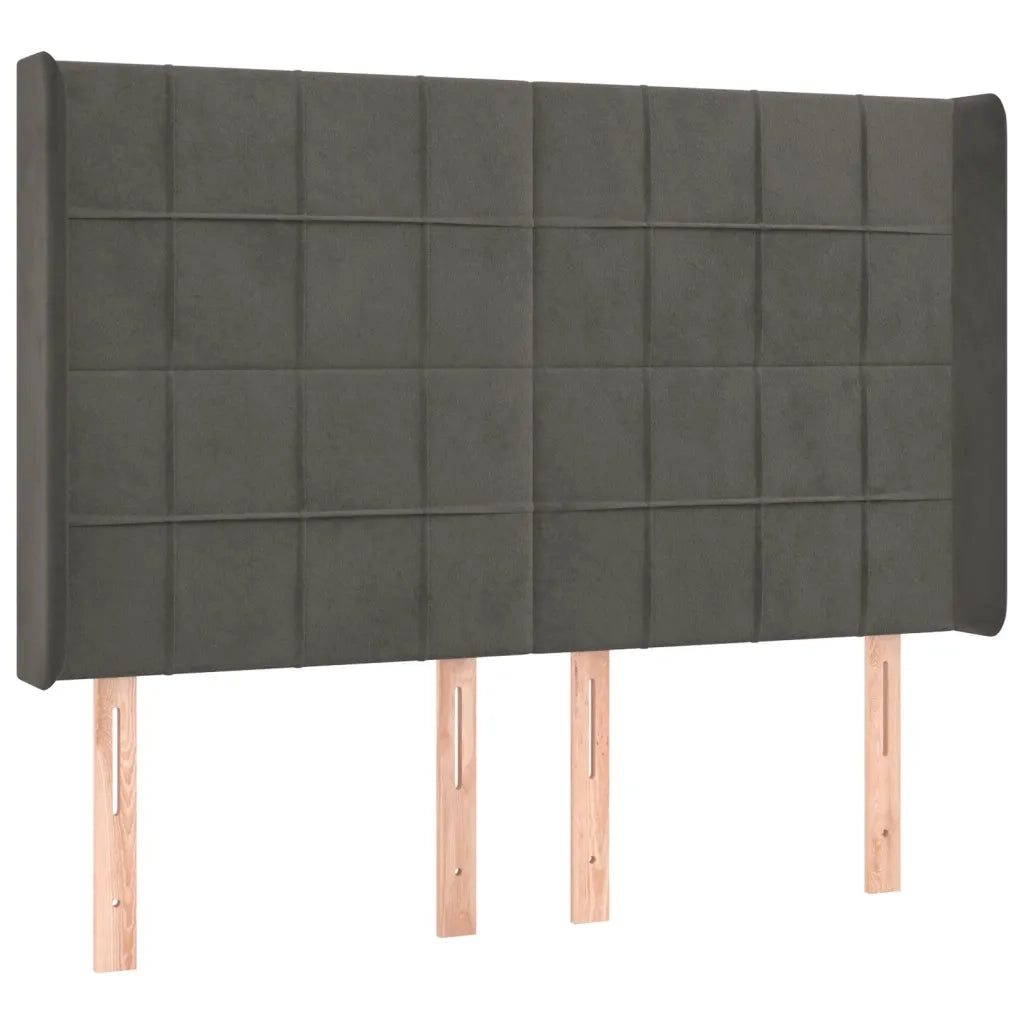 Letto a Molle con Materasso e LED Grigio Scuro 140x190 cm