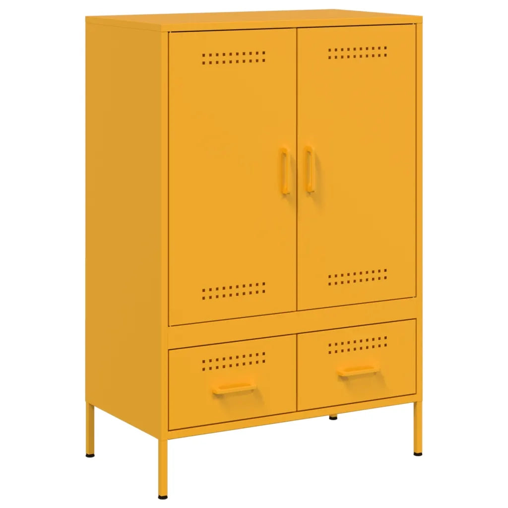 vidaXL Credenza Giallo Senape 68x39x101,5 cm in Acciaio