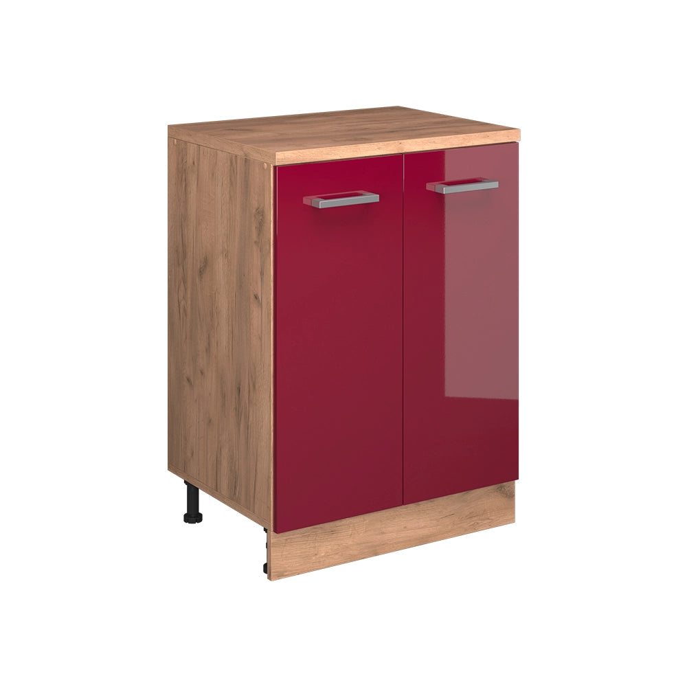Mobile per mansarda Rion Rosso lucido/Rovere dorato 60 x 83.8 cm senza inclinazione con 2 ante Vicco