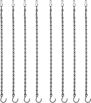 Set di 8 catenelle metalliche per appendere 50 cm catenelle metalliche con gancio nero per appendere fioriera per appendere per mandria ventilatore gong per uccelli casa per uccelli lanterna alimentatore per uccelli cartellone pubblicitario