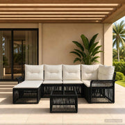 Set Divano da Giardino 7 pz Nero polyrattan 3434899