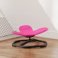 Sedia Girevole Sensoriale per Bambini, Forma a Farfalla, promuove Equilibrio e Coordinazione, Plastica, Metallo, Rosa