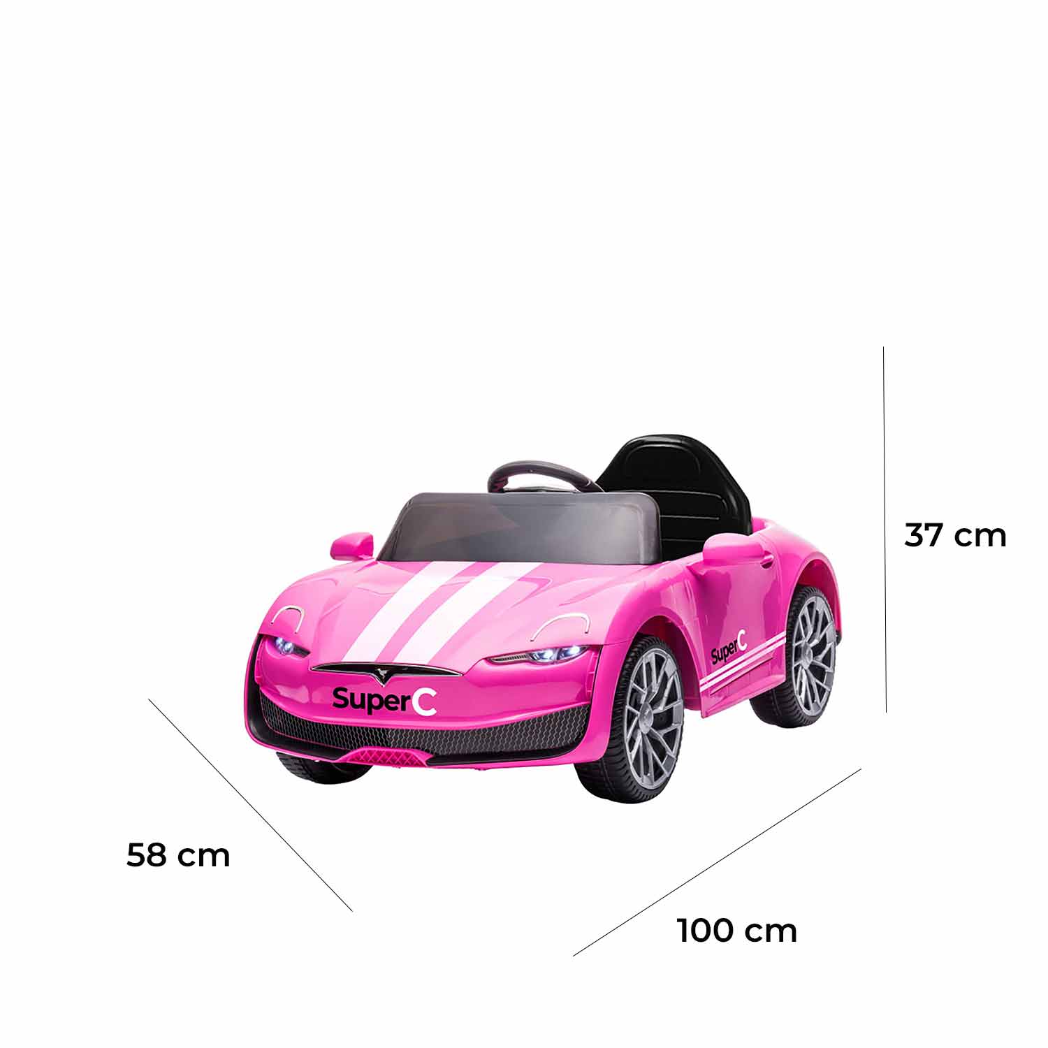 Macchina Elettrica per Bambini 12V Auto Super-C Rosa