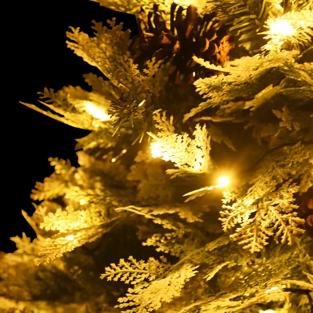 Albero di Natale Preilluminato con Pigne Verde 150 cm PVC e PE 344296