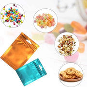Alfollia per sacchetti - 160 pezzi - Sacchetti Mylar Blu - Sacchetti con chiusura a zip resistente all'aria - Per conservare snack alimentari - Per negozi alimentari, feste e cucina - Per la classificazione