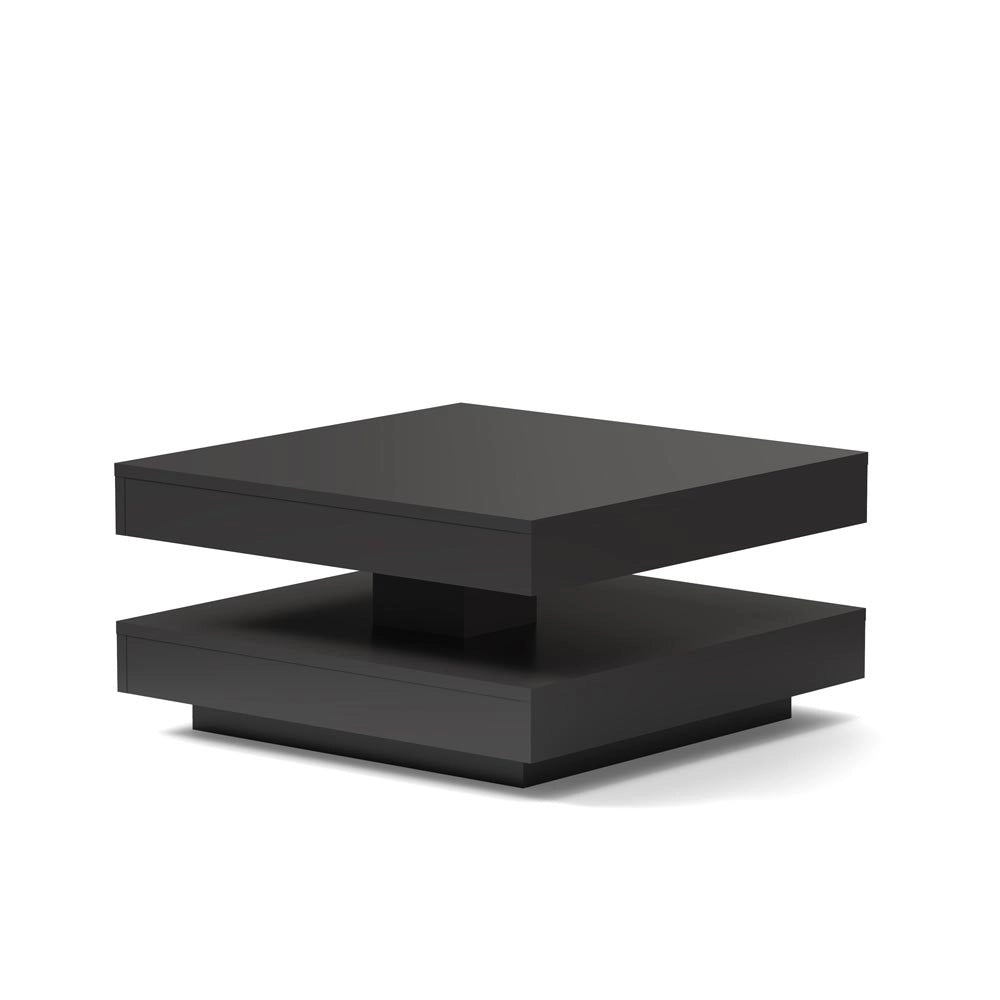 Tavolino da salotto Monolith con doppio piano quadrato girevole colore antracite 67x67 cm