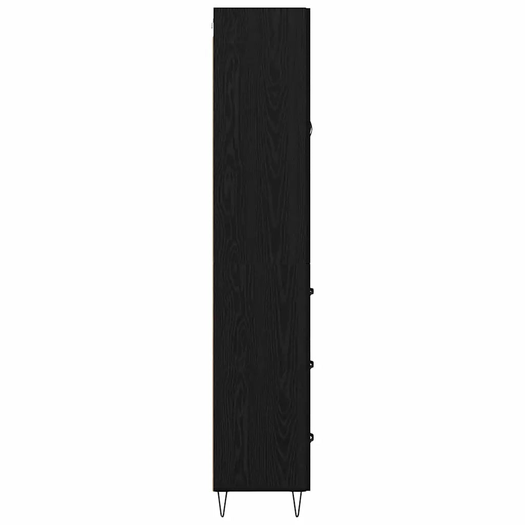 Credenza Rovere Nero 69,5 x 34 x 180 cm Legno multistrato 3416076