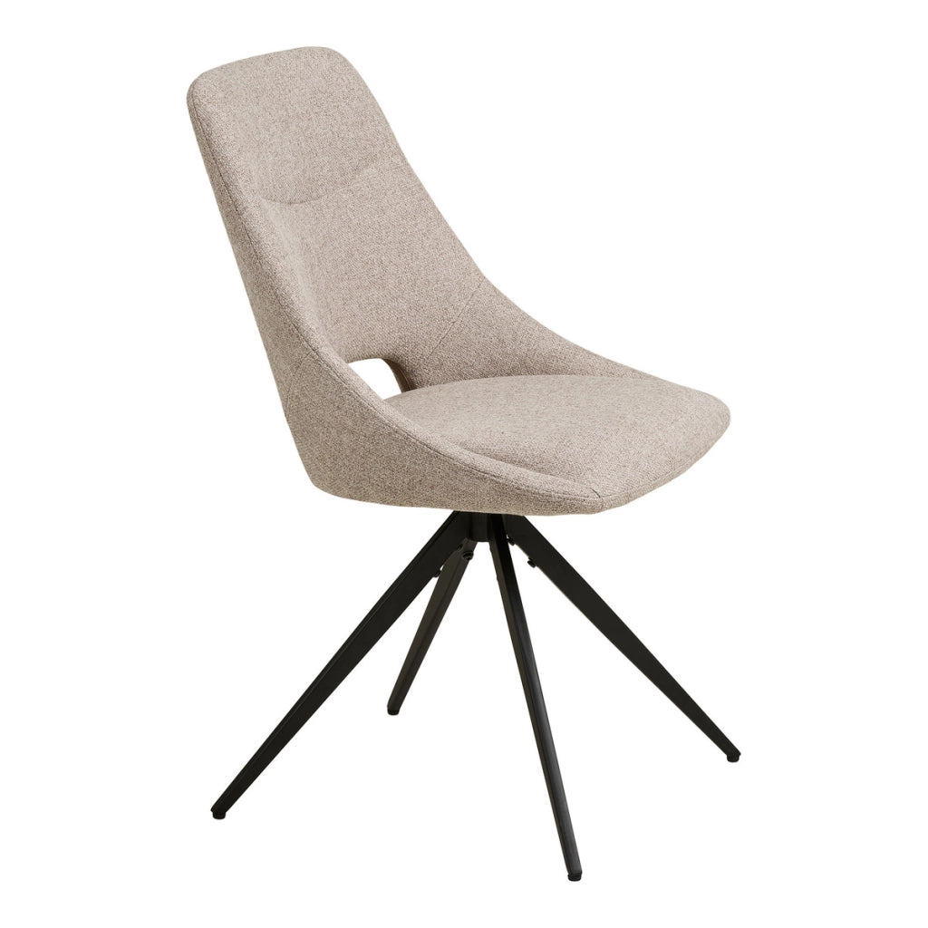 Set di 2 Sedie Dokka, Beige, Tessuto, 57,5x52x87,5 cm