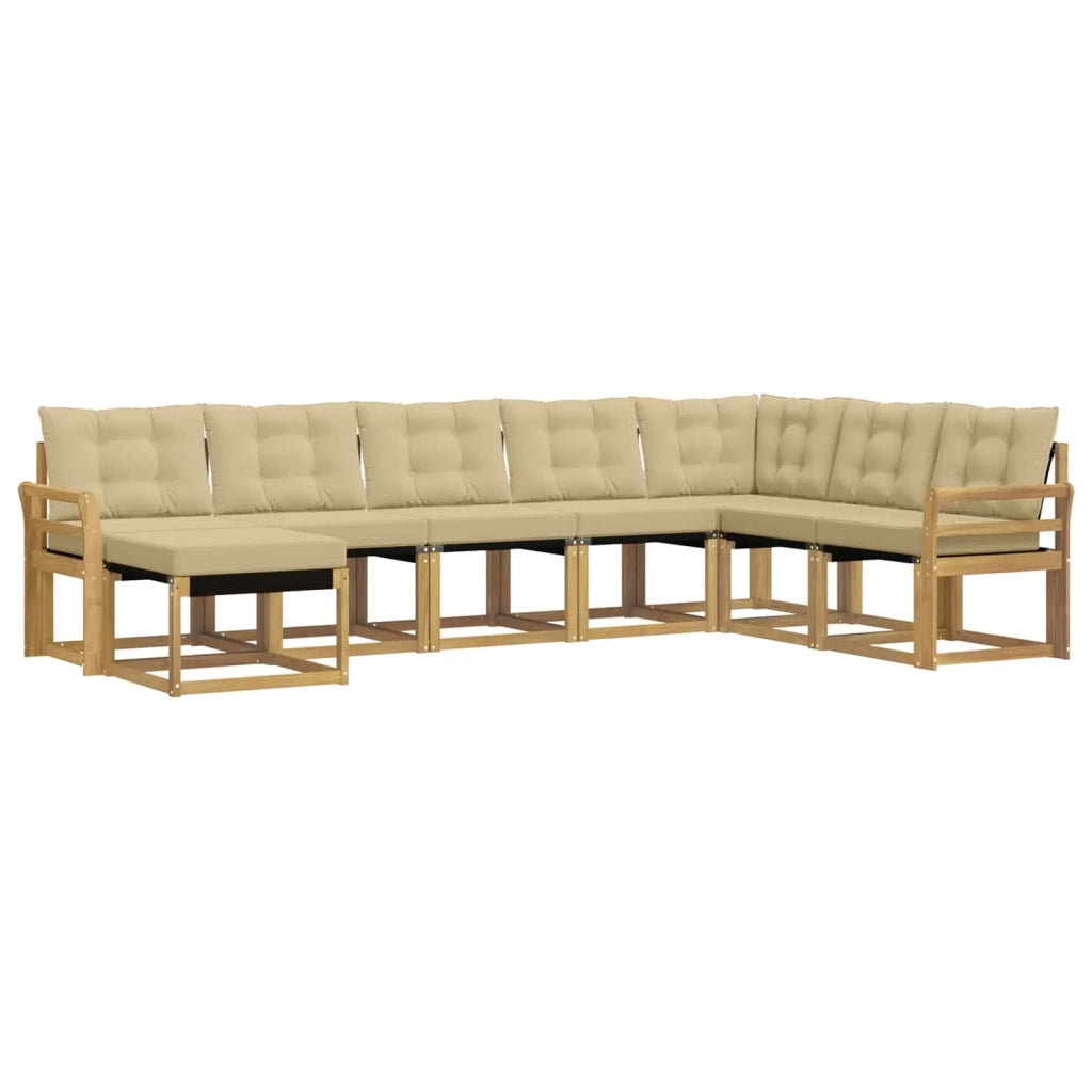 Set di divani da esterno 8 pz Bianco e Beige 3389767