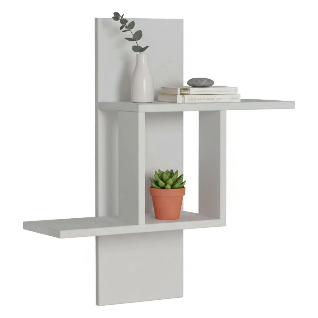 Mensola Aviano, Scaffale, Ripiano a muro, Scaffalatura multiuso, 64x20h70 cm, Bianco