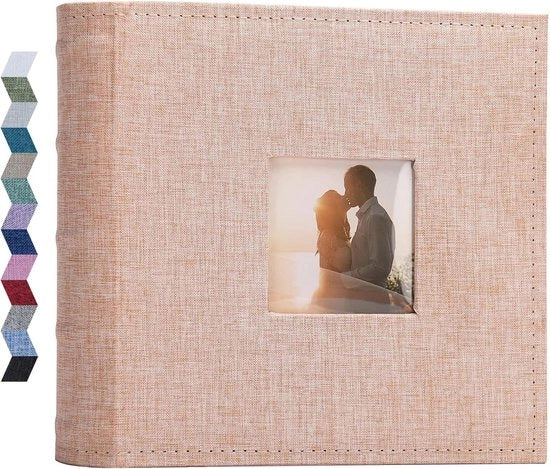Albumi Fotografici 10x15 200 Borse Copertina in Lino con Memoria Zona per Fotografie Libro con Grande Capacità per Foto Album di Famiglia per Matrimonio Bambini Vacanze