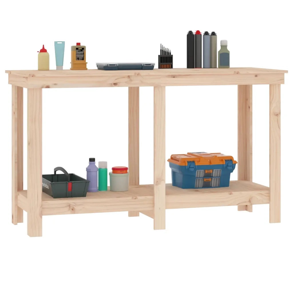 Banco da Lavoro 140x50x80 cm in Legno Massello di Pino CFW8873201