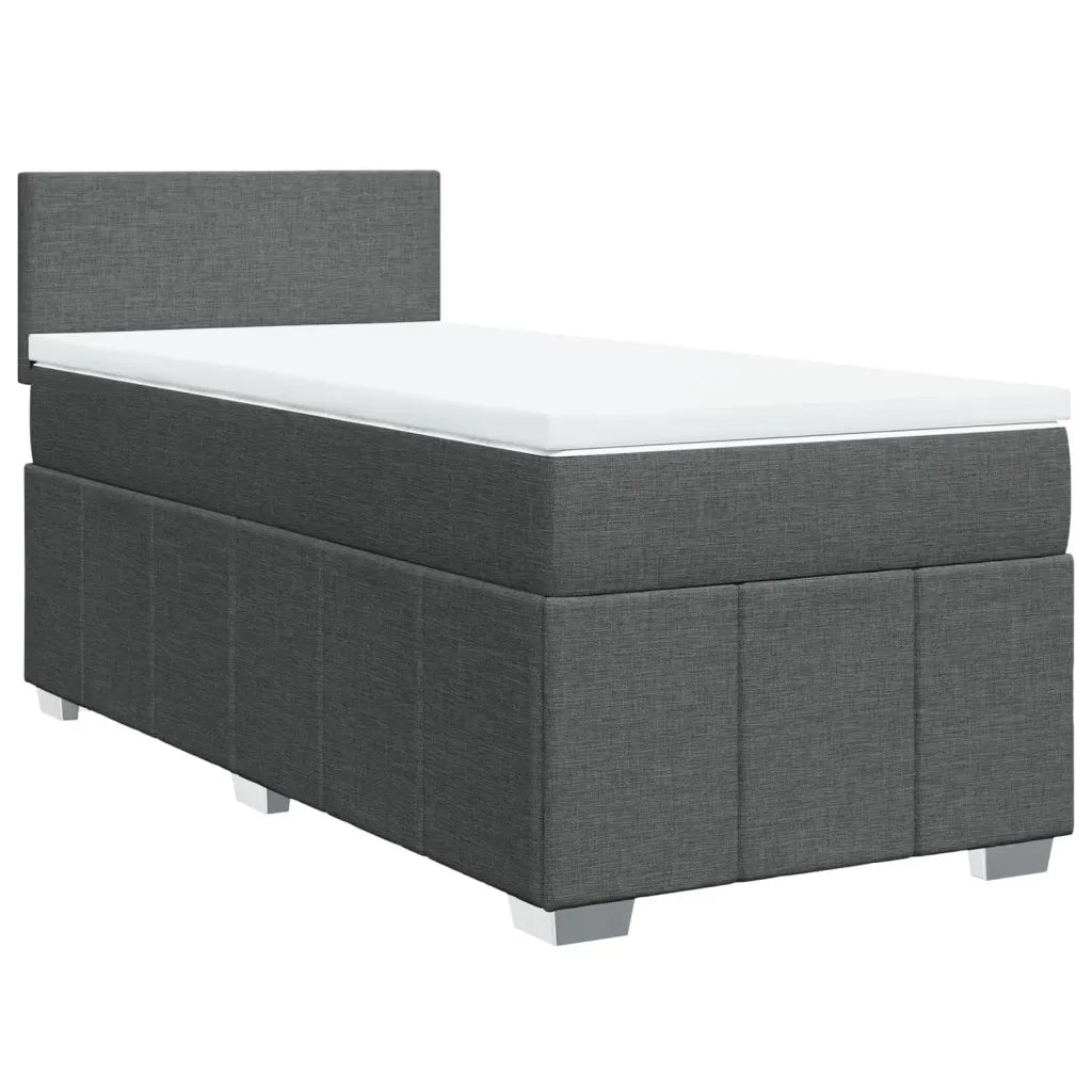 Giroletto a Molle con Materasso Grigio Scuro 90x190 cm Tessuto 3289217