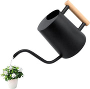 1 litro pompa con lungo tubo di scarico e manico in legno confortevole - nero