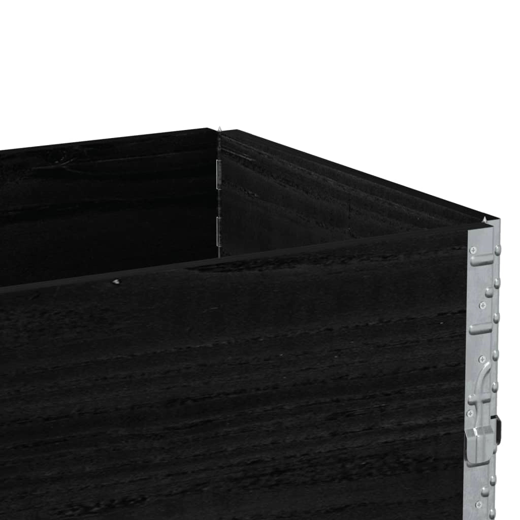 Vassoio per fioriera aiuola rialzata piante fiori terrazza giardino 100 x 50 cm legno massello di pino nero 02_0037287