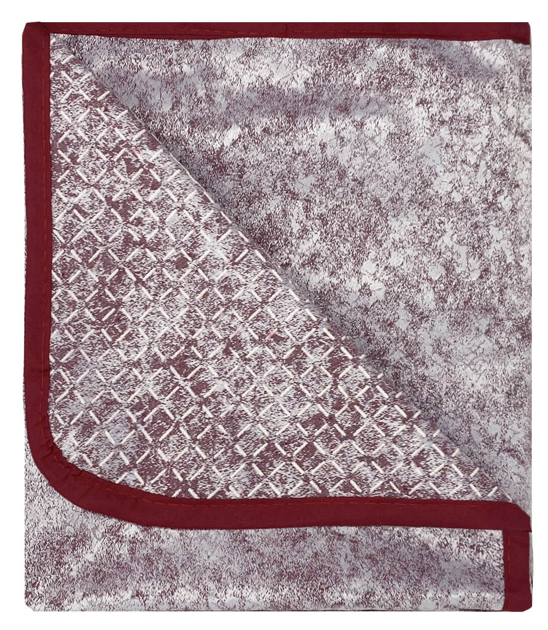 Copridivano con Penisola Destra Seduta 240 cm in Poliestere e Cotone Bordeaux