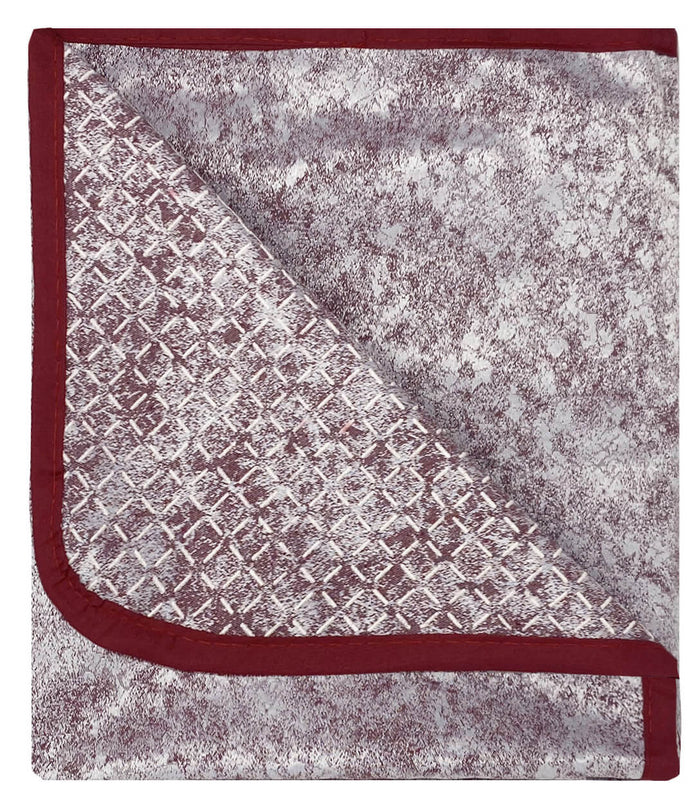 Copridivano con Penisola Destra Seduta 240 cm in Poliestere e Cotone Bordeaux