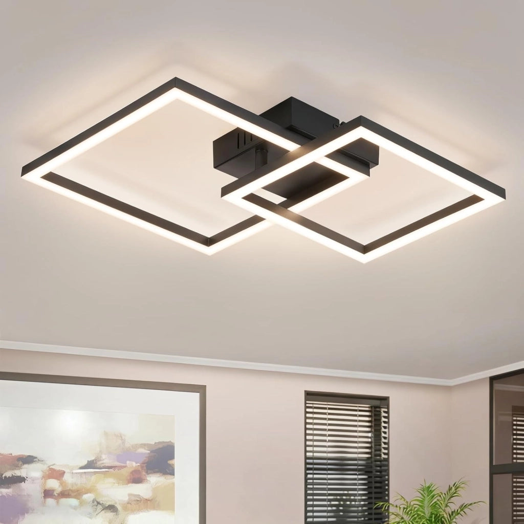 ZMH Plafoniera LED nera 20W 4000K moderna lampada da soffitto per soggiorno camera da letto corridoio ufficio