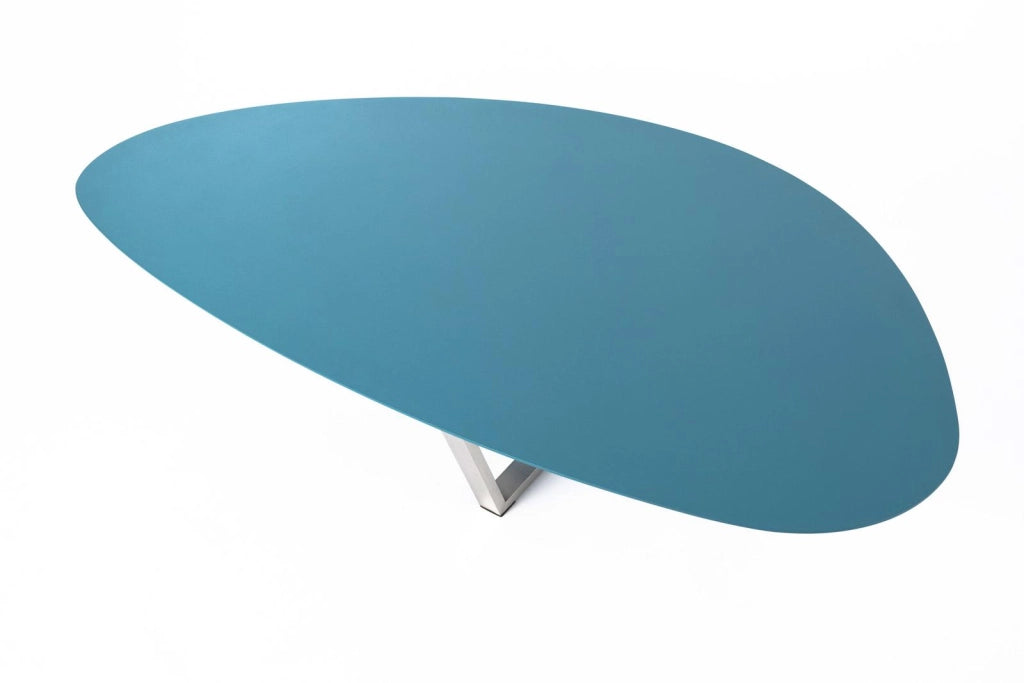 Tavolino 80x140xH32 cm in MDF e Metallo Drop Verde Petrolio