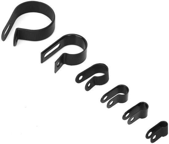 Kit di chiusura cavo R-type in nylon - 625 pezzi - 6 dimensioni 5/6/9/12/19/30mm - contenitore di stoccaggio per gestione del cavo