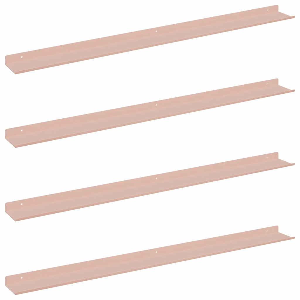 Mensola sospesa 4 pcs Rosa 100 x 9 x 2,5 cm Acciaio
