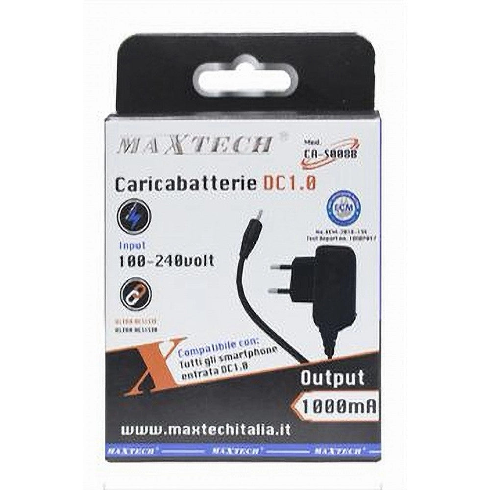 Trade Shop - Caricabatterie Da Viaggio Rete Fissa Con Spina Dc:1.0 5v-1000ma Maxtech Ca-s008b -