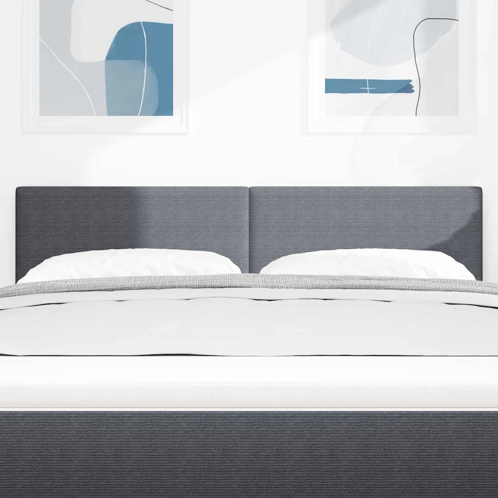 Testiera LED con testiera Grigio scuro 144 cm Tessuto in Cords 3338026