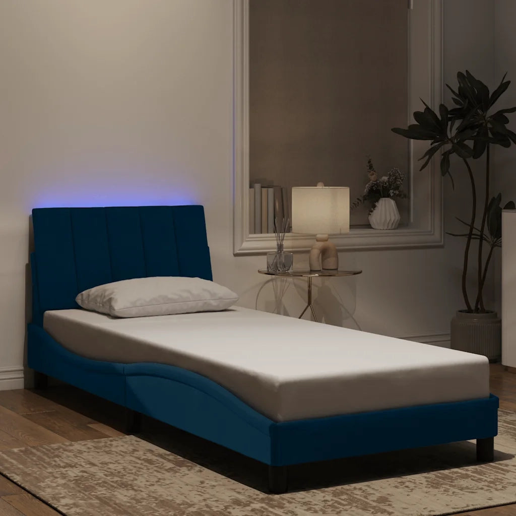 Giroletto con Luci LED Blu 80x200 cm in Velluto