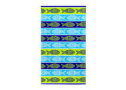 Telo Mare Jacquard Spugna Asciugamano Spiaggia Disegno Fish Pois - Telo Mare - Verde-Blu