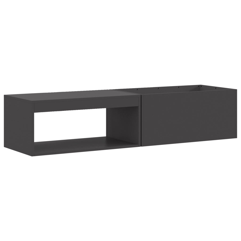 Braciere con Stoccaggio per Legna Nero 160x45x35 cm Acciaio