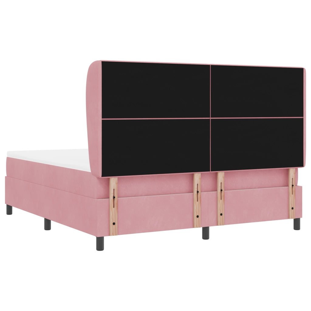 Letto Box Spring con Materasso Rosa 180x200 cm Velluto