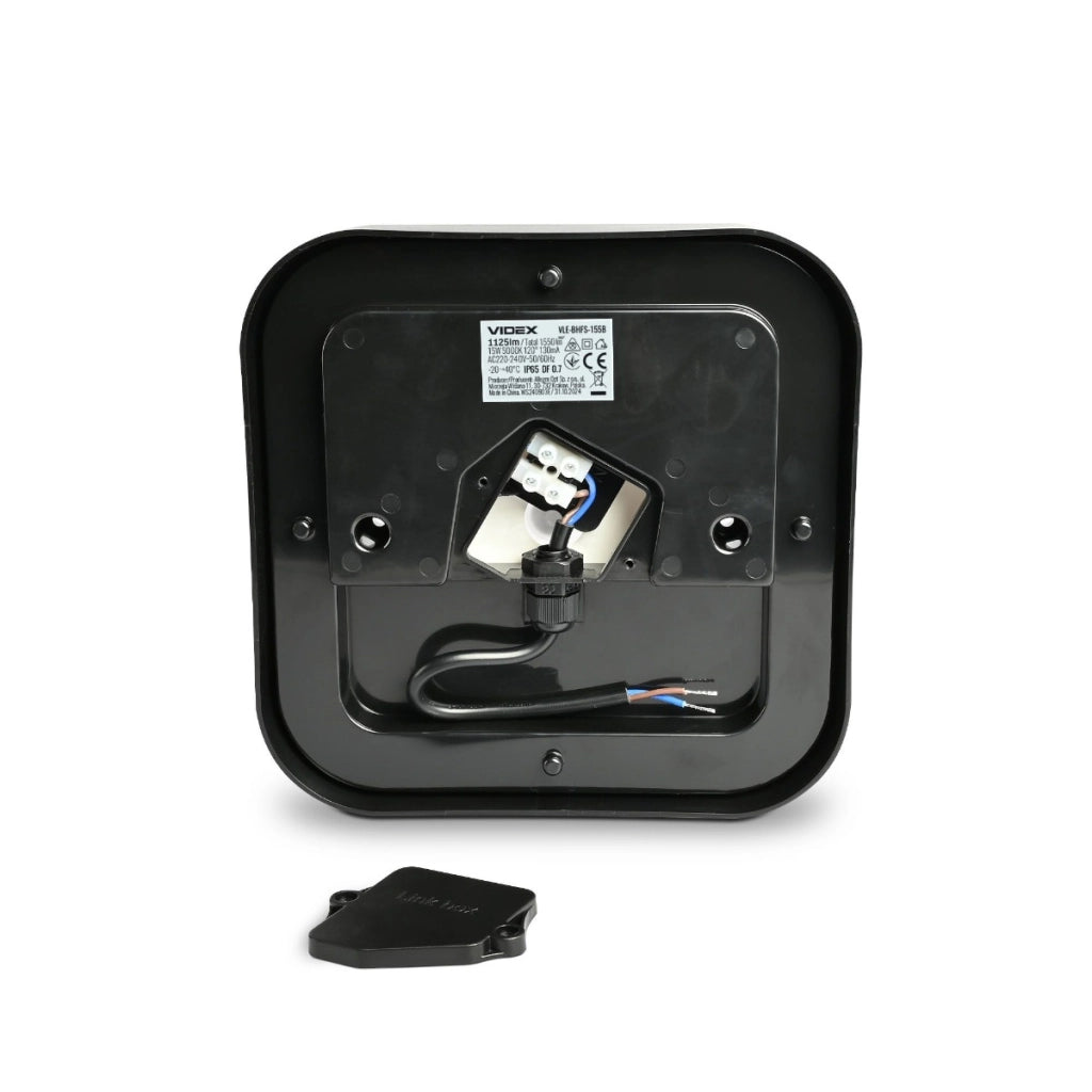 Applique esterna da parete quadrata nera 15W IP65 Videx