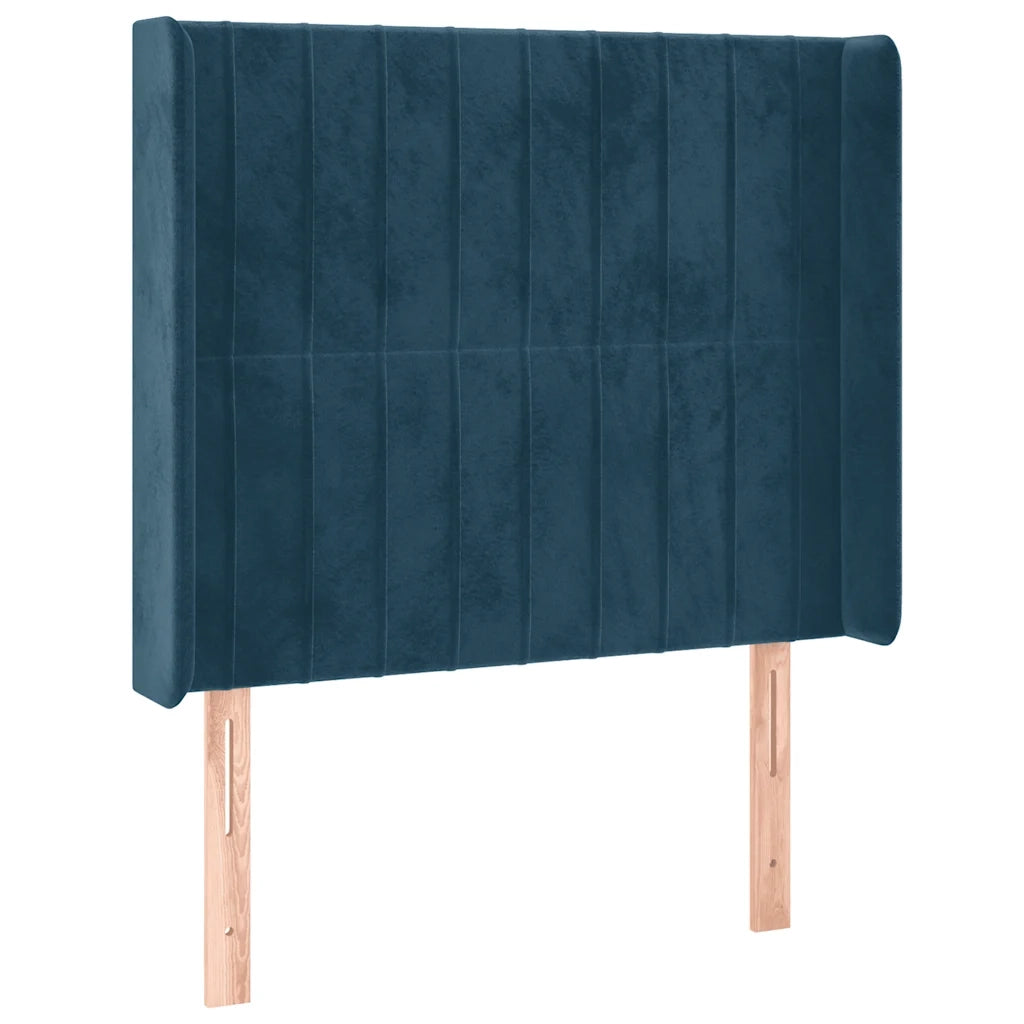 Testiera | Testata a LED Blu Scuro 103x16x118/128 cm in Velluto