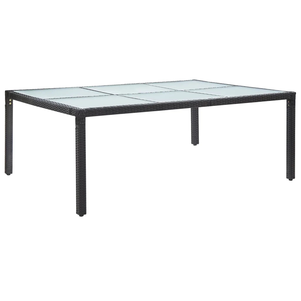 Tavolo da Pranzo da Giardino Nero 200x150x74 cm in Polyrattan cod mxl 34124