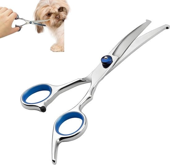 Taglierini Curvi in Acciaio Inox Professionali con Punta Rotonda per l'Assistenza Cani e Gatti