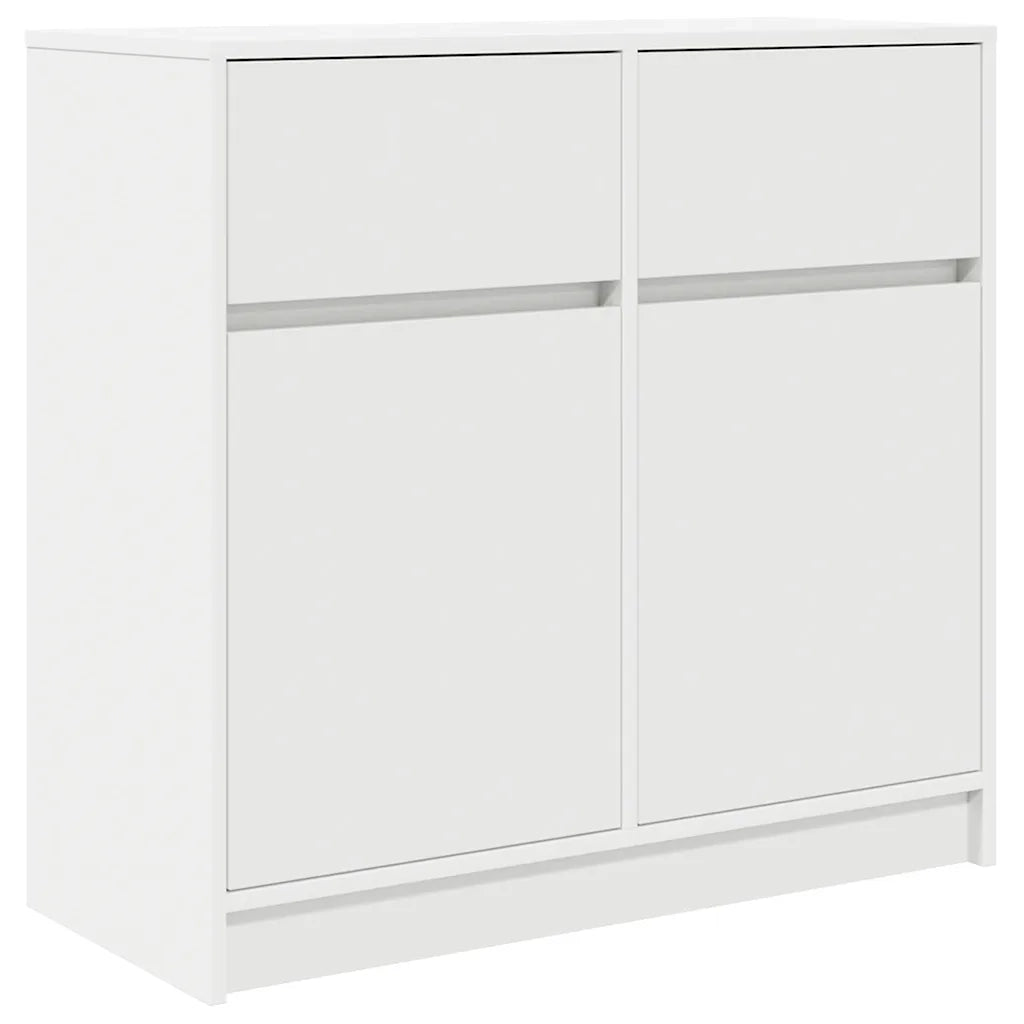 Credenza con Cassetto Bianco 80x34x76 cm in Legno Multistrato 861535
