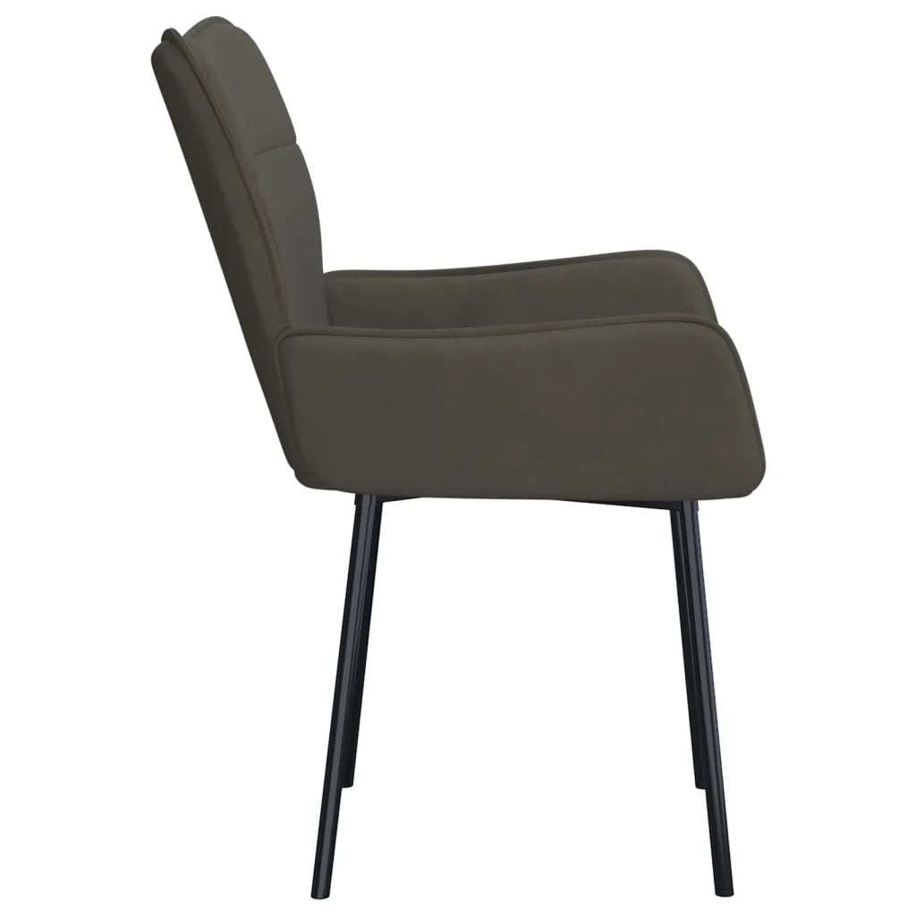 Sedie da Pranzo 2 pz Grigio Scuro in Velluto cod mxl 20562